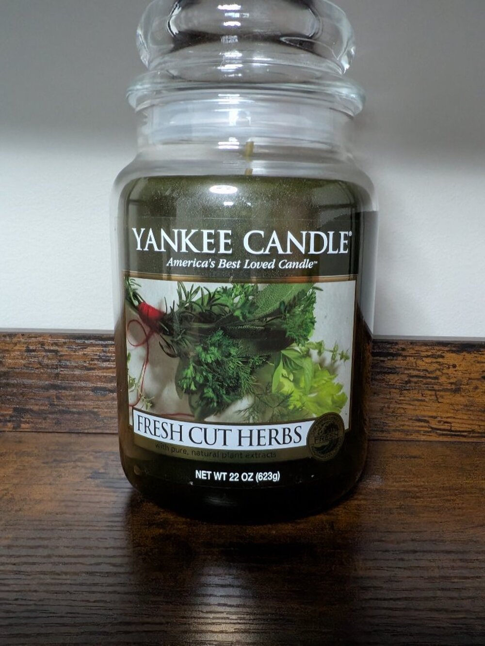 yankee candle fresh cut herbs new large 22oz jar white label green wax.